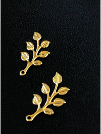 Металева підвіска *веточка*. Розмір — 19*36 мм. Колір — золото. Паковання 1 шт.