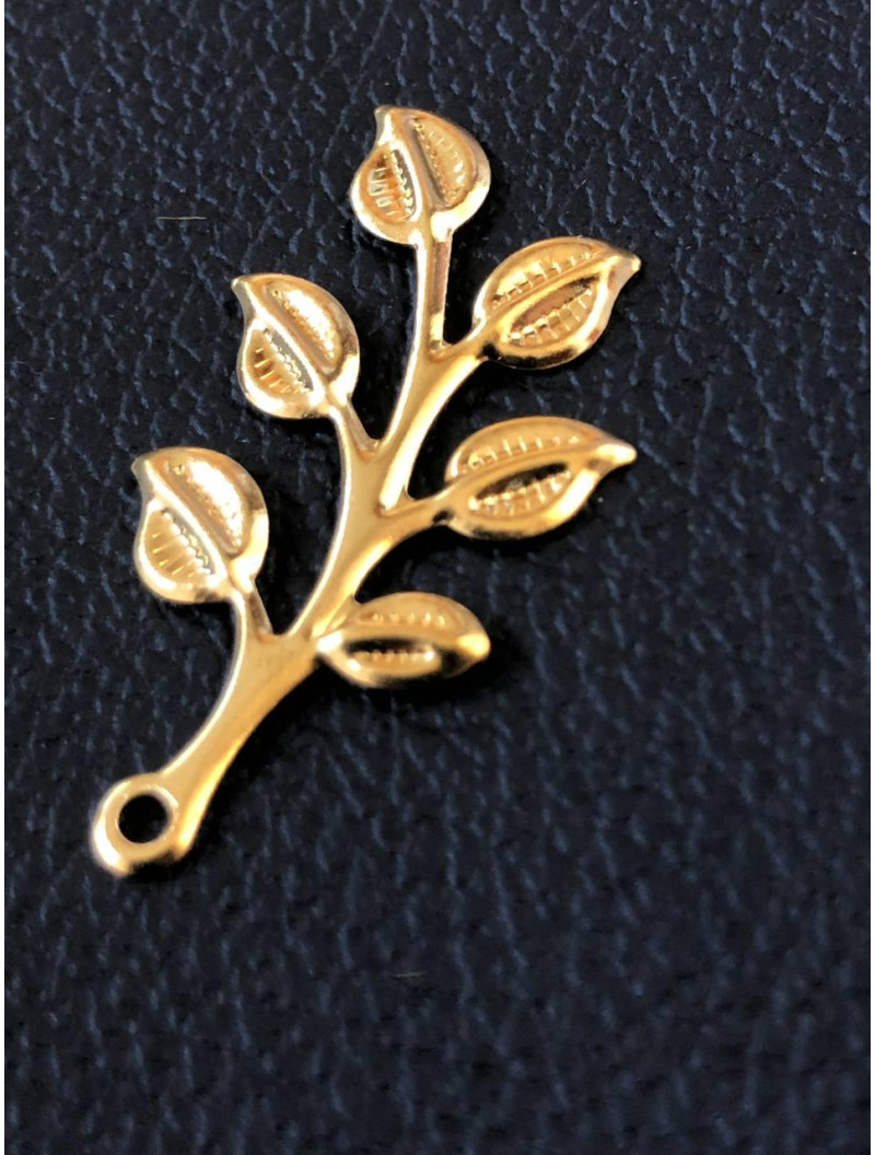 Металева підвіска *веточка*. Розмір — 19*36 мм. Колір — золото. Паковання 1 шт.