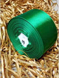 Атласна стрічка/5 см/33 метри/зелений