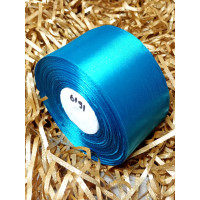 Атласная лента/ 5 см/ 33 метра/  лазурный насыщенный / 6191