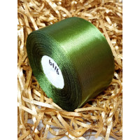 Атласная лента/ 5 см/ 33 метра/  хаки