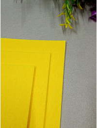 Фетр для рукоділля. Товщина — 3 мм. Розмір аркуша 20×30 см. Колір жовтий