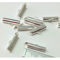 Застібка "слайдер". Розмір: 4×16 мм. Колір срібла. Ціна вказана на 1 шт.