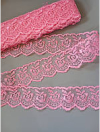 Мереживо яблучко/ширина 4 см/рожевий/1 метр