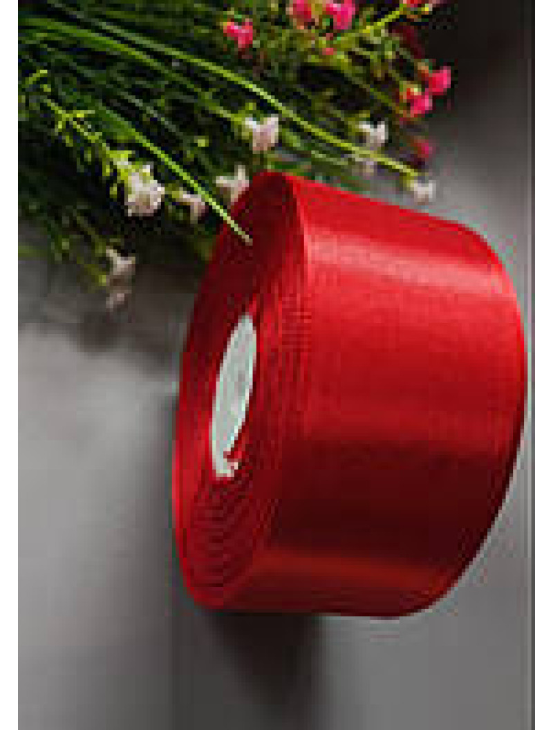 Атласна стрічка/5 см/33 метри/червоний