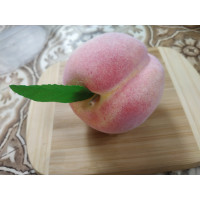 Персик штучний муляж із пінопласту. 8,5 см. З листком