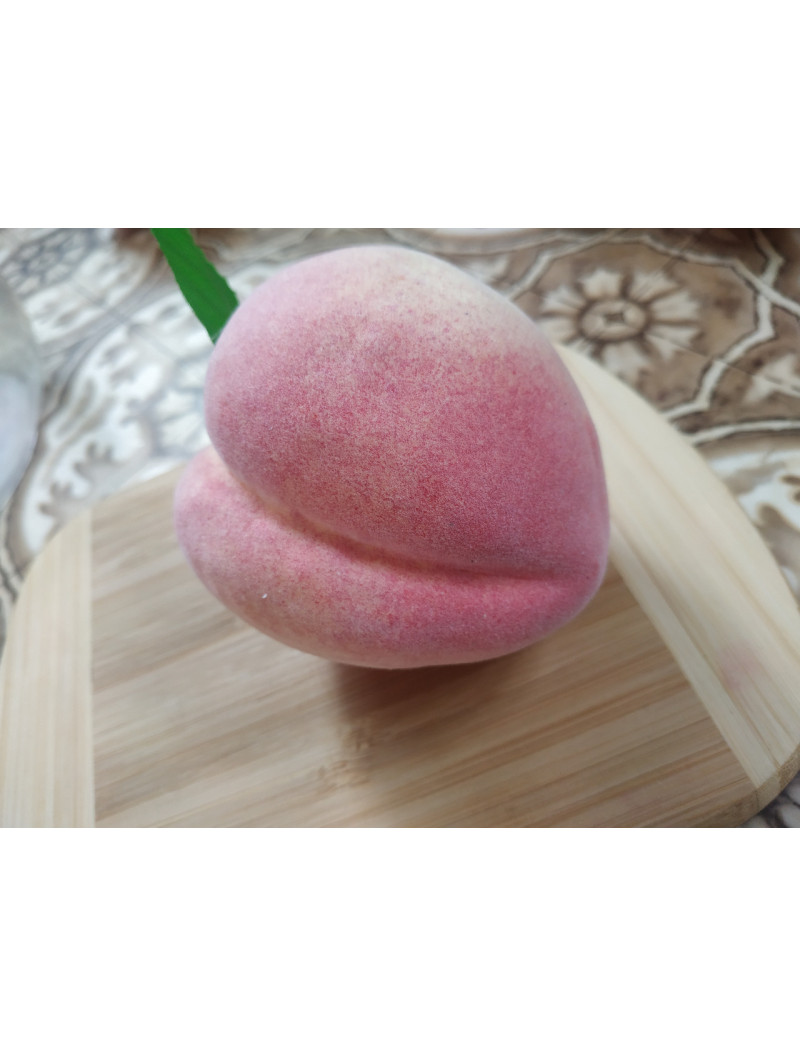 Персик штучний муляж із пінопласту. 8,5 см. З листком