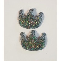 Патчи "Корона" Цвет зеленый. Размер 4 см &times; 3,3 см.
Материал экокожа. Отделка блестки. Цена указана за 1 шт.