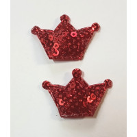 Патчі "Корона" Колір червоний. Розмір 3,2 см×2,2 см.
Матеріал  тканина, паєтки. Ціна вказана за 1 шт.