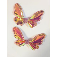 Патчі "Бантик-метелик" Колір рожевий із відливом. Розмір  7,5 см×5,2 см. Ціна вказана за 1 шт.