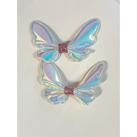 Патчі "Бантик-метелик" Колір білий із відливом. Розмір  7,5 см×5,2 см. Ціна вказана за 1 шт.