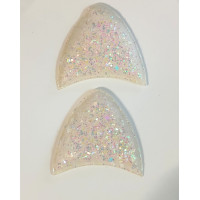 Патчі "Вушка" Колір білий.   Розмір  5 см×6 см.
ціна вказана за пару