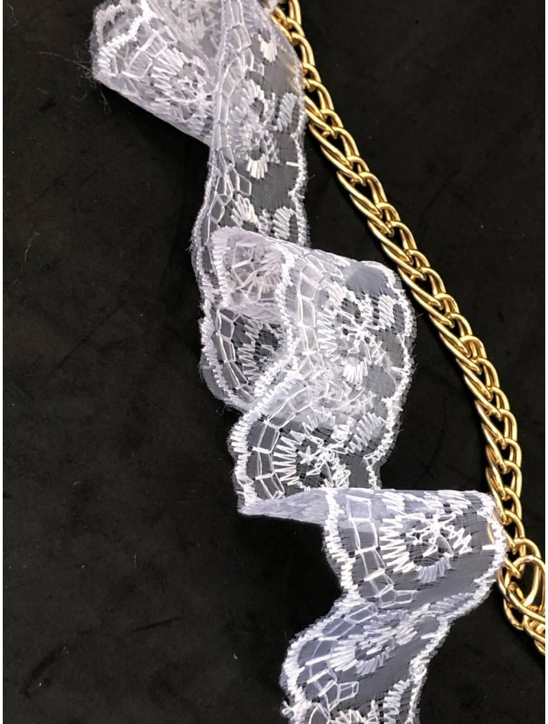 Мереживо Яблучко 4 см, білий (1 метр)