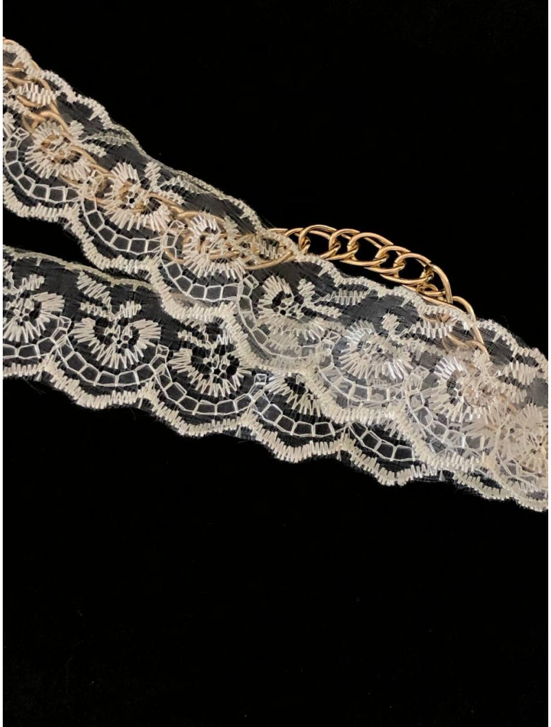 Мереживо яблучко/ширина 4 см/молочій/1 метр