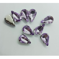 Страз (стекло) в металлической оправе. Размер 8×13 мм. Цвет светлая сирень