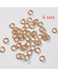 З'єднувальні кільця. Розмір  4 (0,7) мм. Паковання  5 грамів. Колір  золото