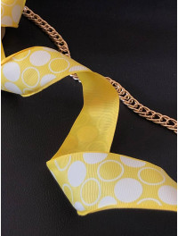 Репсовая лента. Ширина 4 см. Цвет желтый. Цена указана за 1 метр