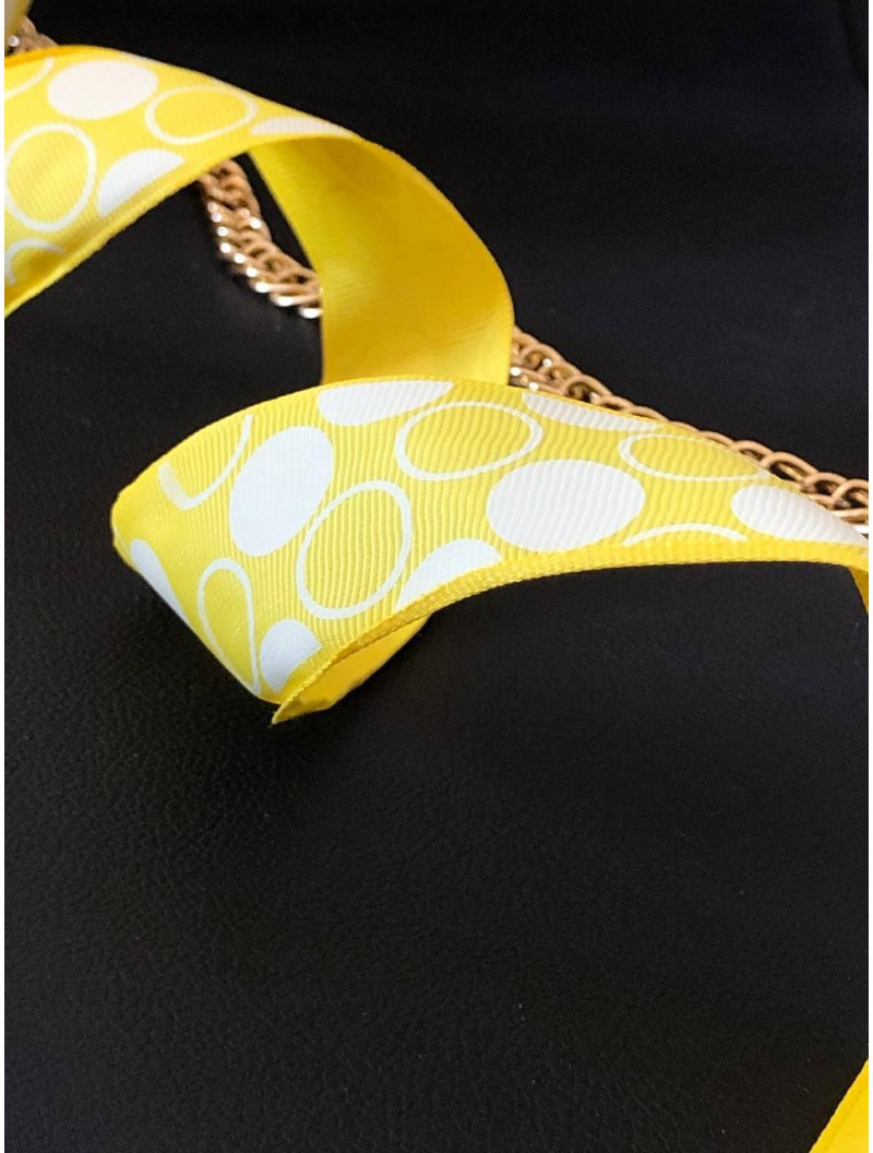 Репсова стрічка. Ширина  4 см. Колір жовтий. Ціна вказана за 1 метр