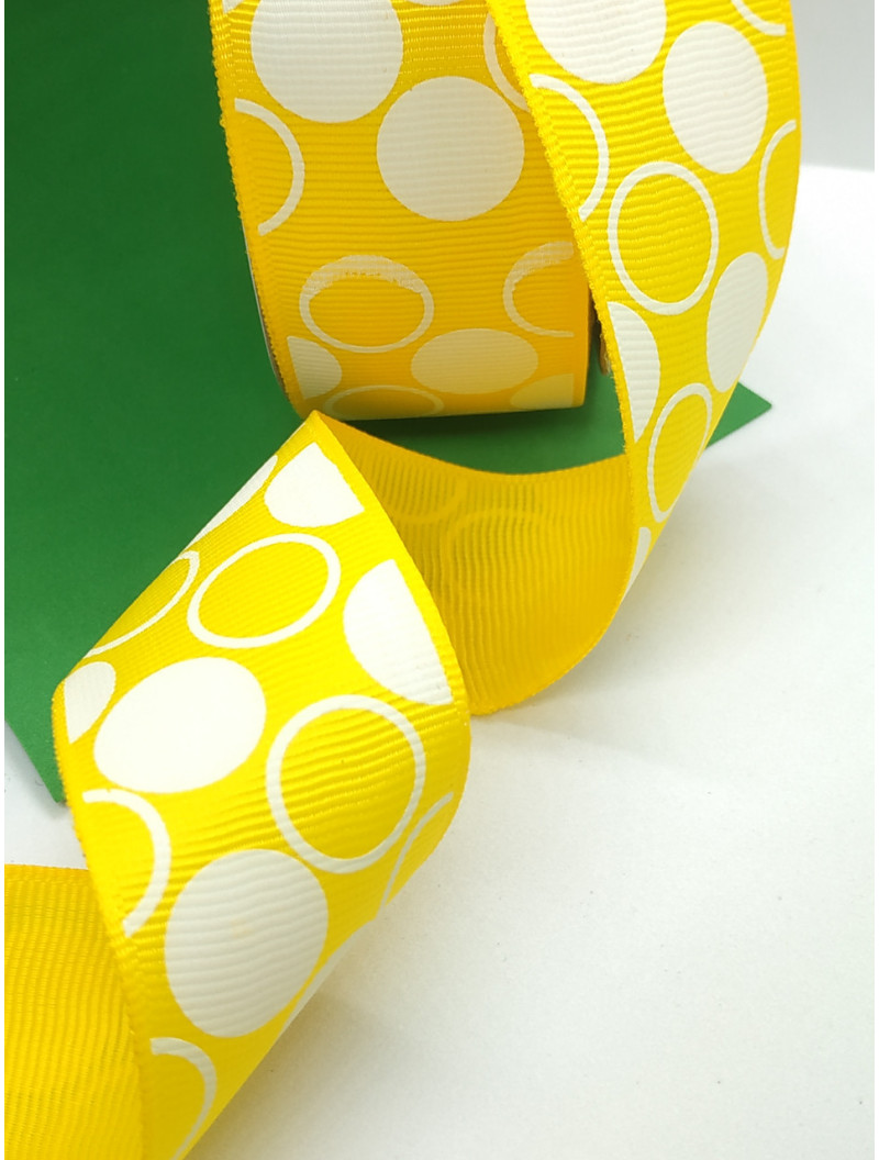 Репсова стрічка. Ширина  4 см. Колір жовтий. Ціна вказана за 1 метр