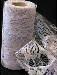 Фатин мереживний. Ширина  15 см. Колір  сірий. Ціна вказана за 1 метр