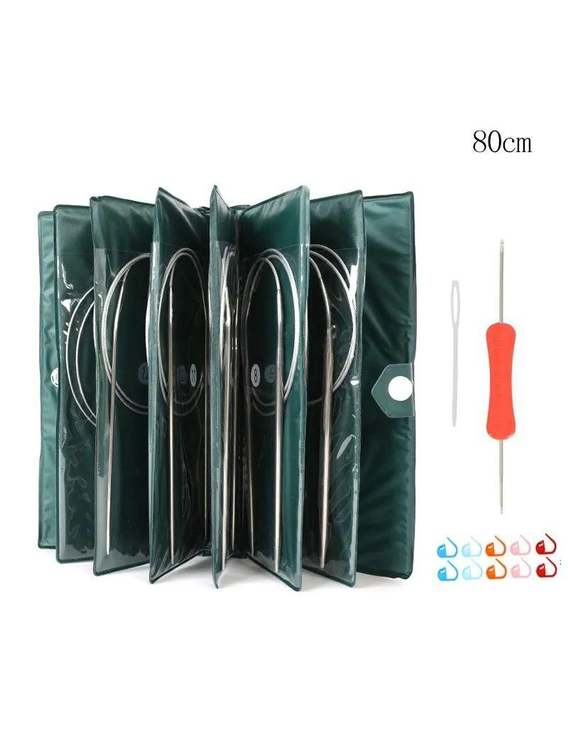 Набор круговых спиц на тросике 80 см 11 шт.