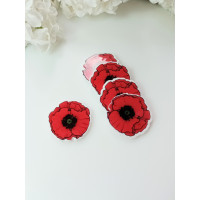 Кабошон глянцевый "Мак" Размер 3 см.