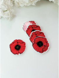 Кабошон глянсовий "Мак" Розмір  3 см.