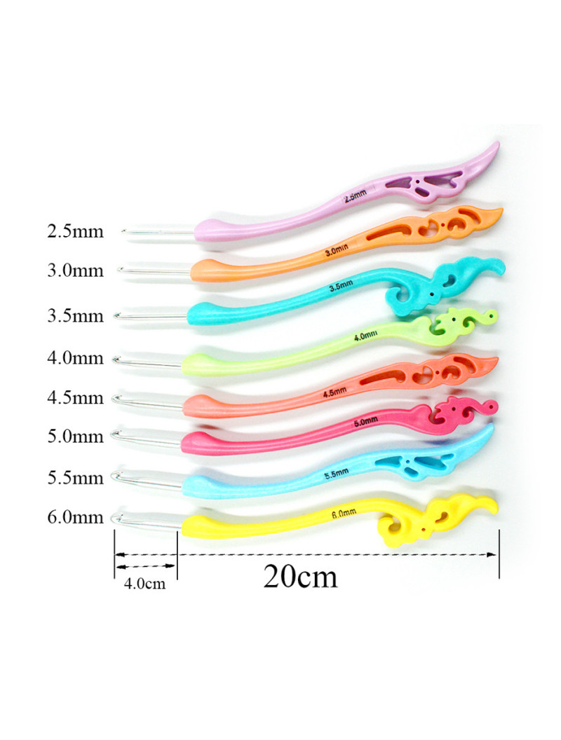 Набір гачків 8 шт для в'язання з ажурною ручкою