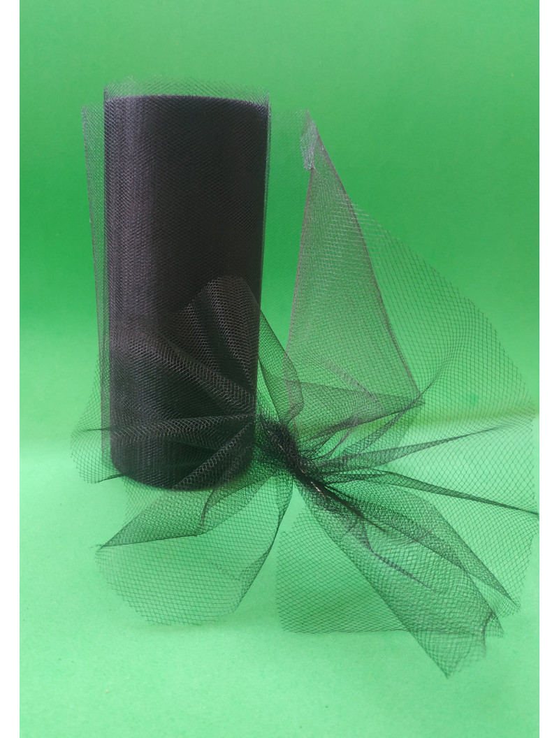 Фатин однотон. Ширина  15 см. Колір чорний.  Ціна вказана за 1 метр