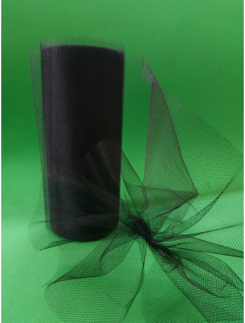 Фатин однотон. Ширина  15 см. Колір чорний.  Ціна вказана за 1 метр