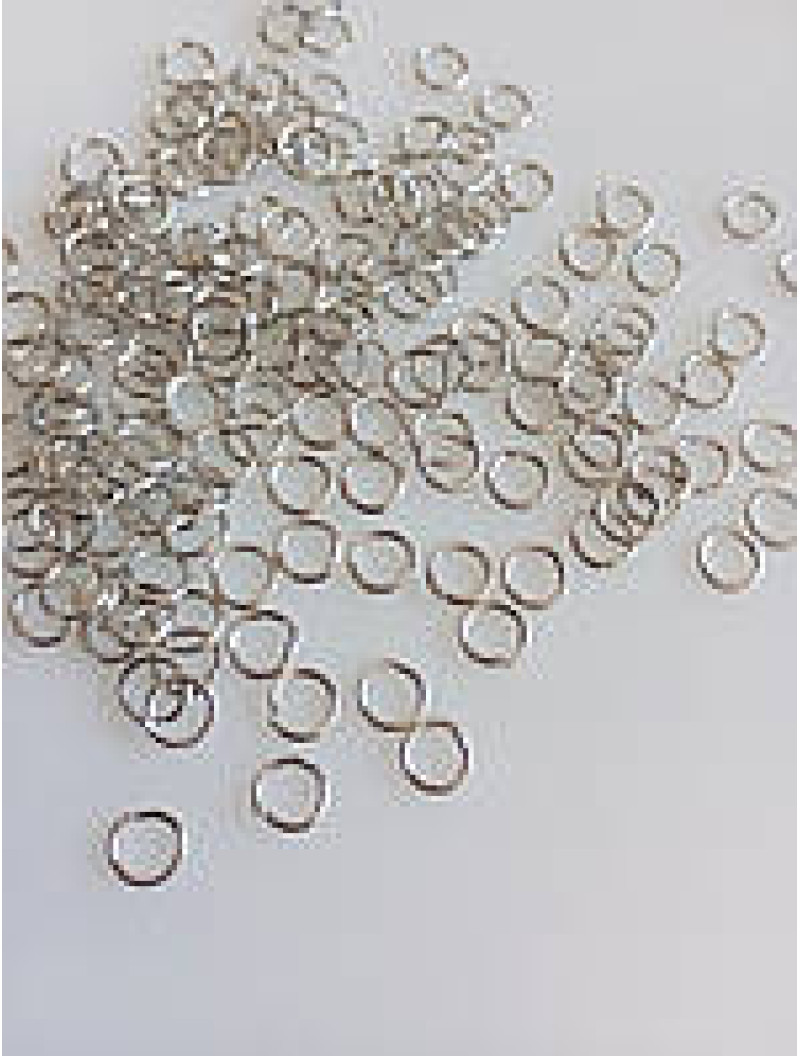 З'єднувальні кільця. Розмір  5 мм. Паковання  3 грами (прим. 80 шт.). Колір сталь.