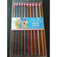 Набір алюмінієвих гачків для туніського в'язання. В уп 10 шт.