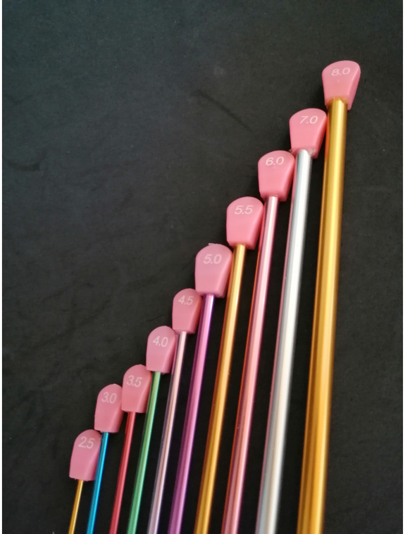 Набір алюмінієвих гачків для туніського в'язання. В уп 10 шт.