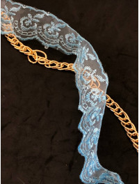 Мереживо яблучко/ширина 4 см/блакитний/1 метр