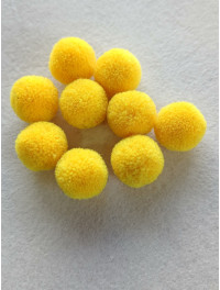 Помпон текстильний. Розмір 2 см. Колір - жовтий.