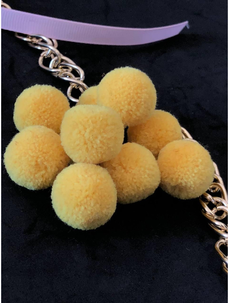 Помпон текстильний. Розмір 2 см. Колір - жовтий.