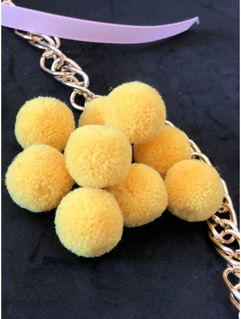 Помпон текстильний. Розмір 2 см. Колір - жовтий.