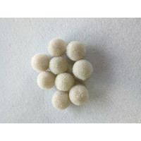 Помпон текстильний. Розмір 2 см. Колір - світло-сірий.