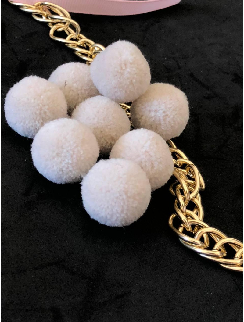 Помпон текстильний. Розмір 2 см. Колір - світло-сірий.