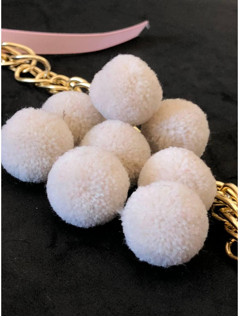 Помпон текстильний. Розмір 2 см. Колір - світло-сірий.