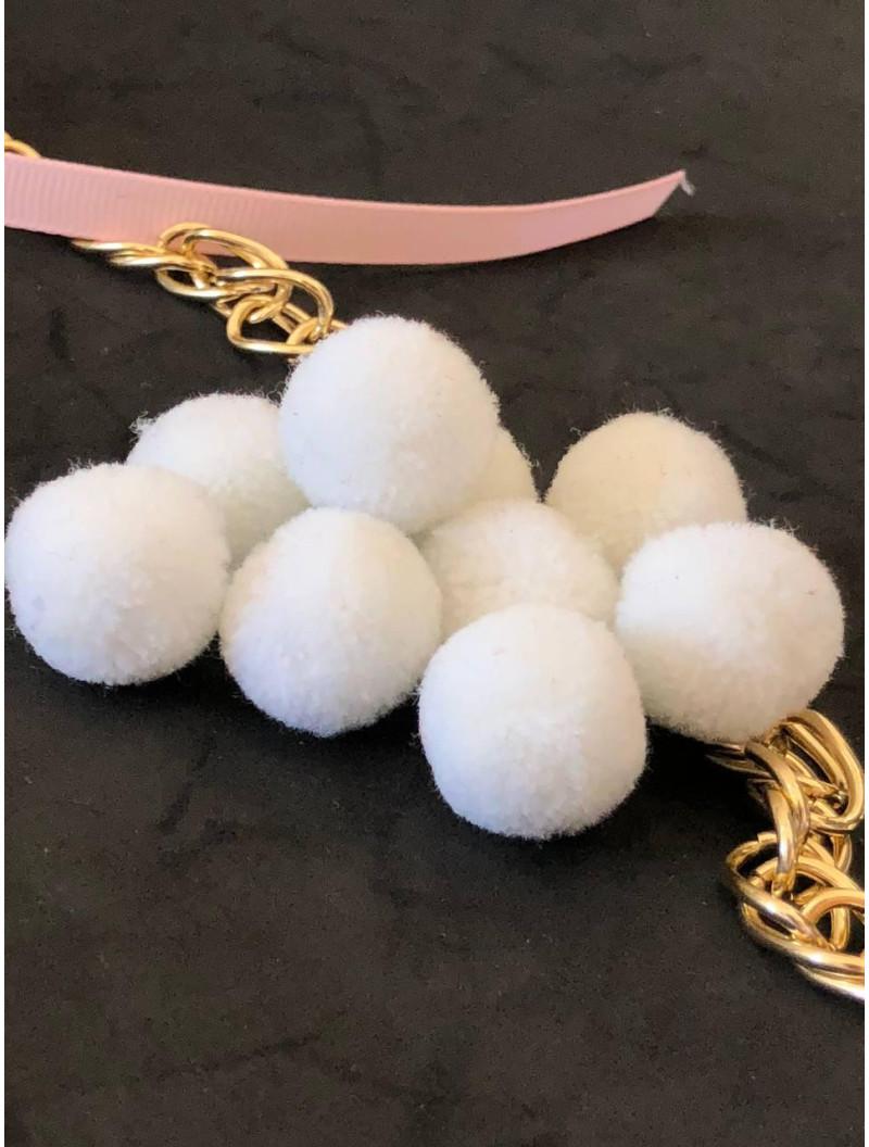 Помпон текстильний. Розмір 2 см. Колір - білий.