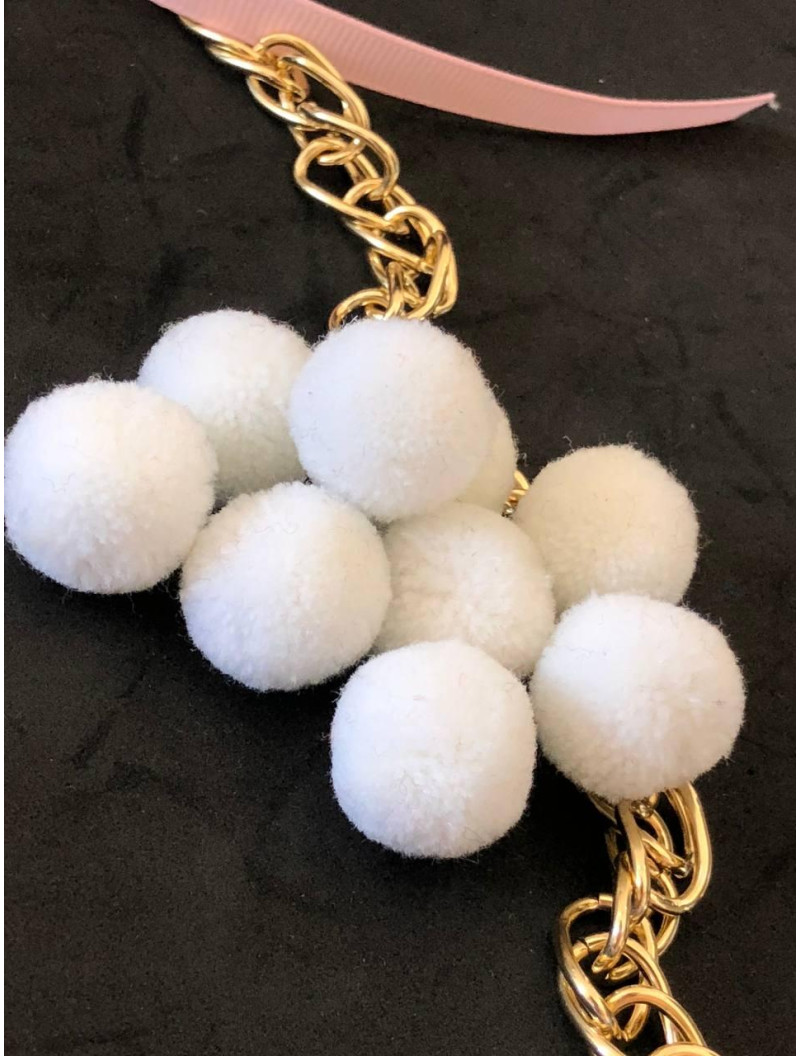 Помпон текстильний. Розмір 2 см. Колір - білий.