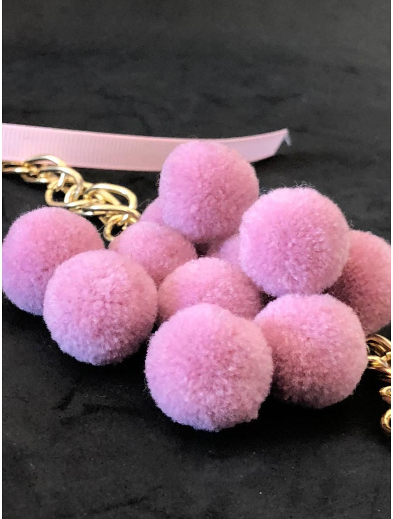 Помпон текстильний. Розмір 2 см. Колір - пурпурний.