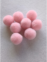 Помпон текстильний. Розмір 2 см. Колір - рожевий.