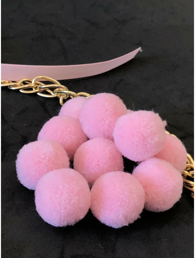 Помпон текстильний. Розмір 2 см. Колір - рожевий.