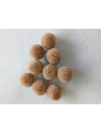 Помпон текстильний. Розмір 2 см. Колір - бежевий.