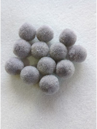 Помпон текстильний. Розмір 2 см. Колір - сірий.