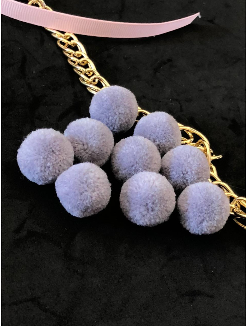 Помпон текстильний. Розмір 2 см. Колір - сірий.