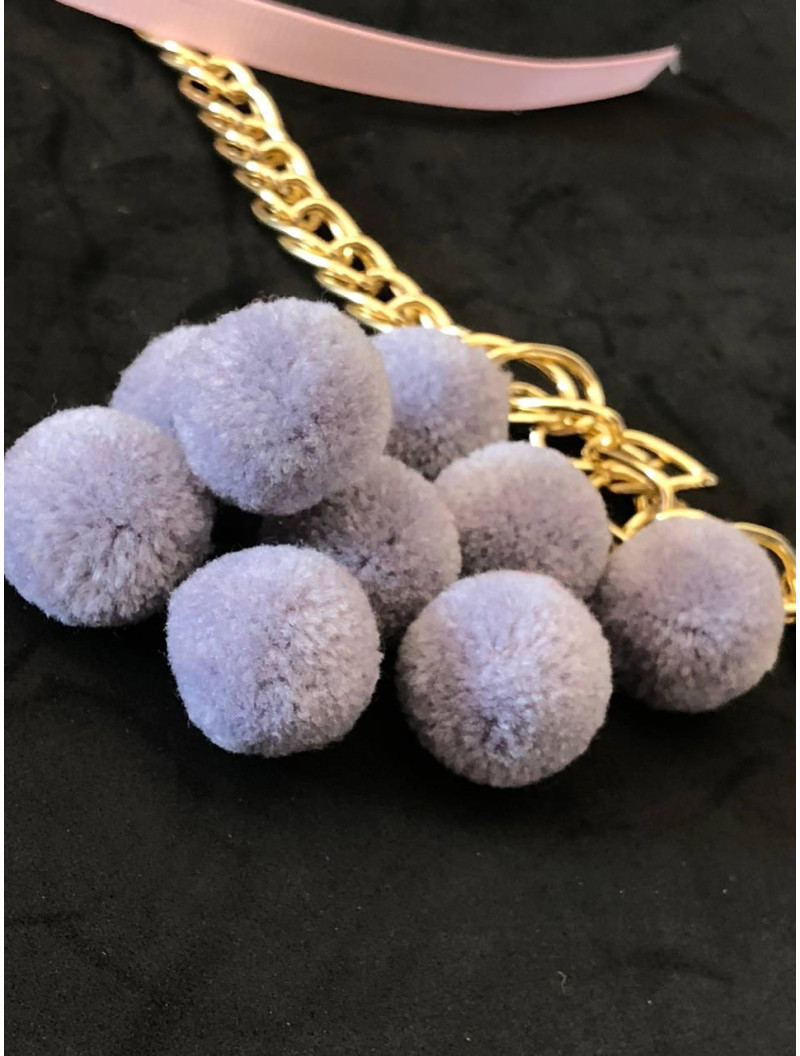 Помпон текстильний. Розмір 2 см. Колір - сірий.