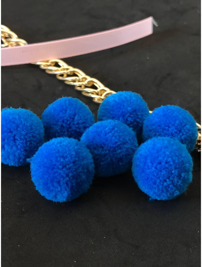 Помпон текстильний. Розмір 2 см. Колір - синій.